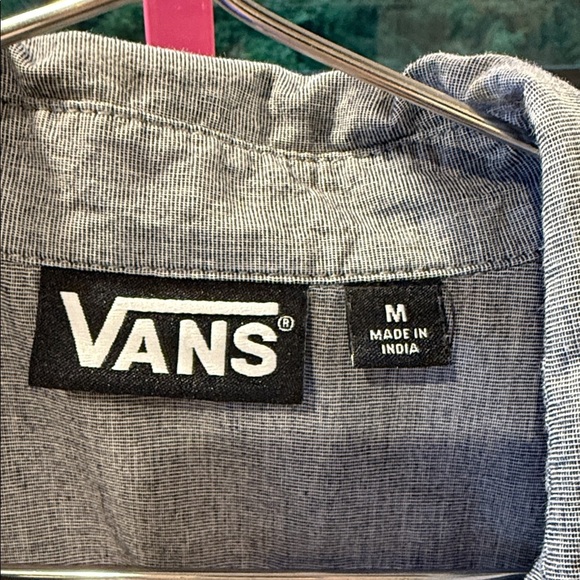 Vans Men's Blue Button Down Shirt Medium - Picture 2 of 6